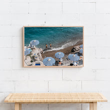 Load image into Gallery viewer, Positano Beach Umbrellas Amalfi Coast Italy Print Artwork
