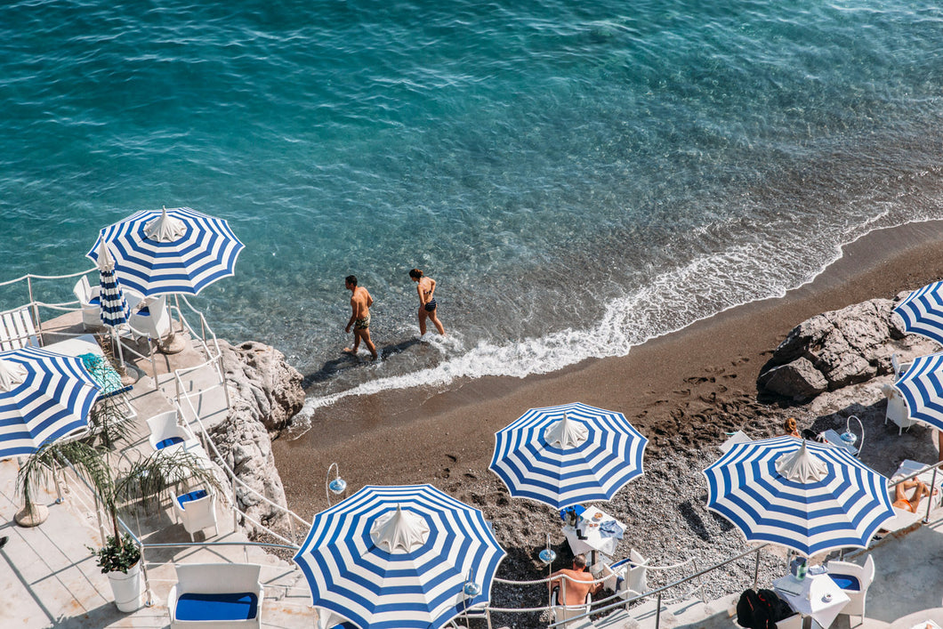 Positano Beach Umbrellas Amalfi Coast Italy