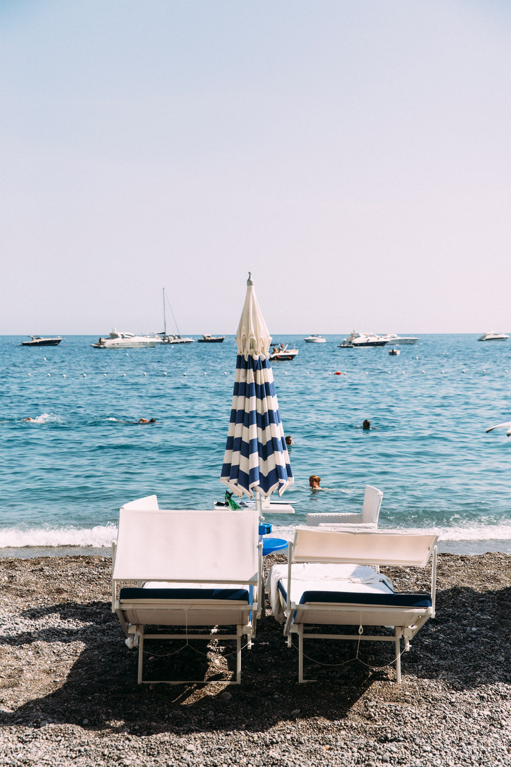 Positano Beach Umbrellas Amalfi Coast Italy